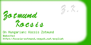 zotmund kocsis business card